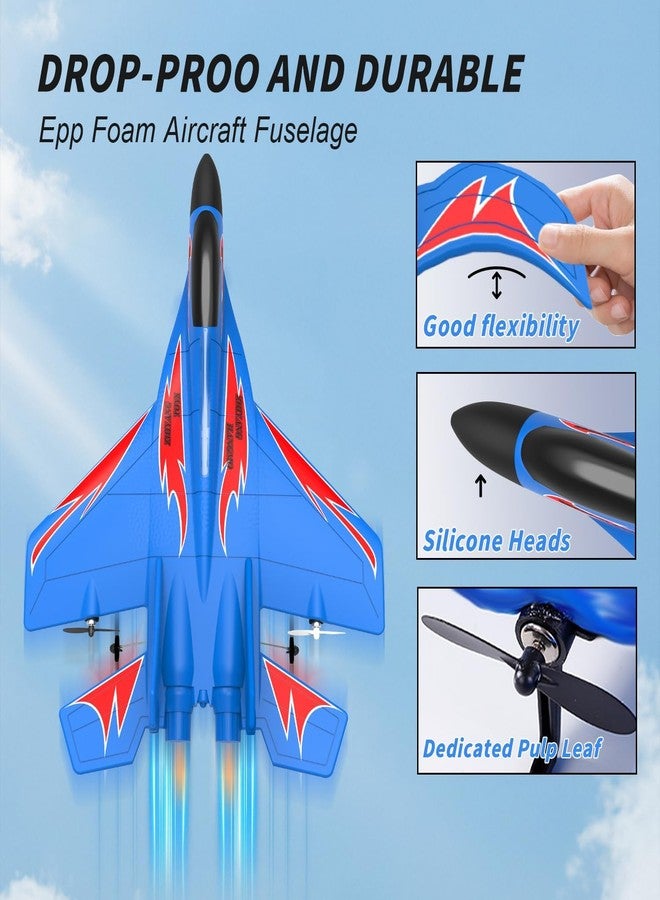 QFCST Foam Remote Control Wireless Airplanes RC Planes, Remote Control Fighter Toys, 2CH 2.4Ghz RC Fighter Jet with Light, Hobby Rc Airplanes Easy to Fly for Kids Boys Adults(Black) - Image 5